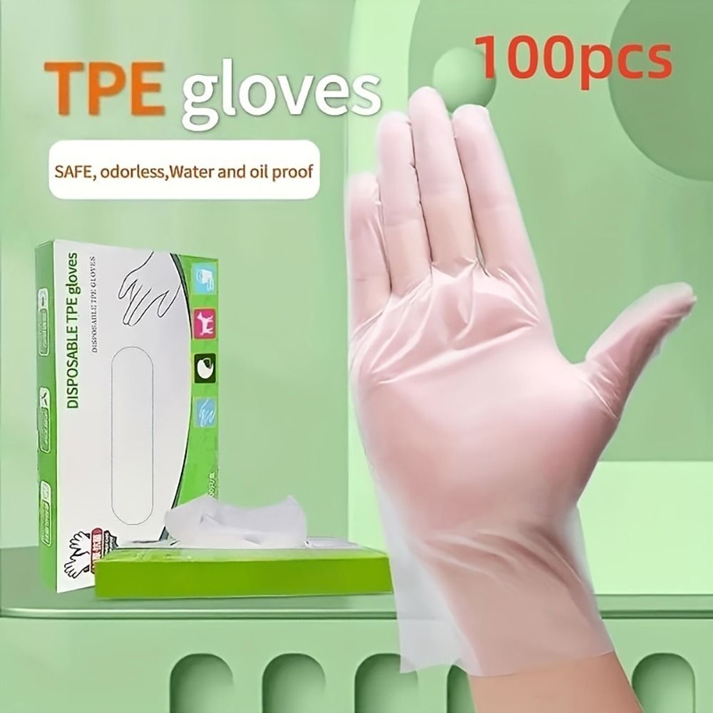 100Pcs Latex Free Gloves TPE D - đánh giá và giá Latex Disposable Glove